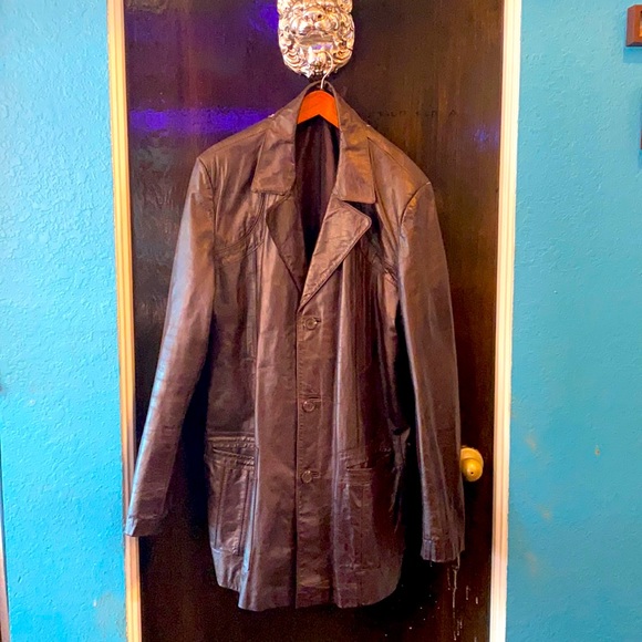 Mocha Leather jacket - Picture 1 of 8